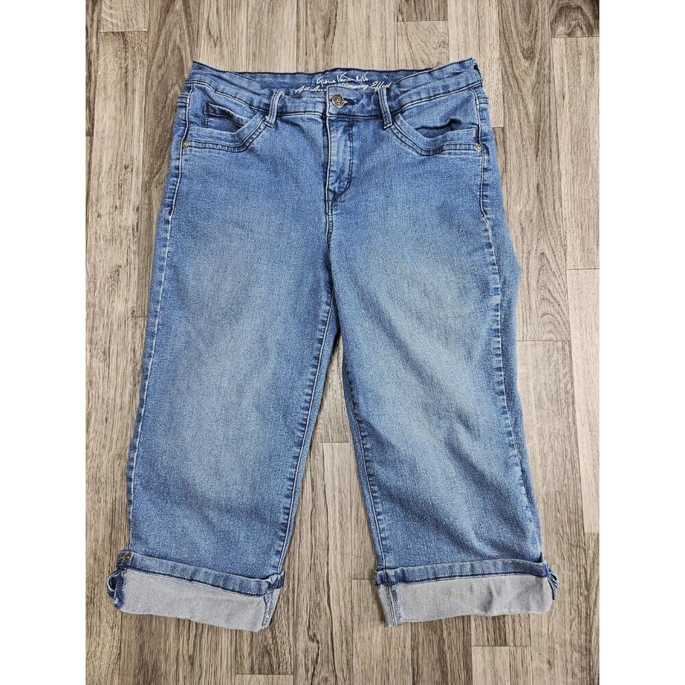 Gloria Vanderbilt Skimmer Jeans Womens 4 Denim Slimming Shorts Stretch‎